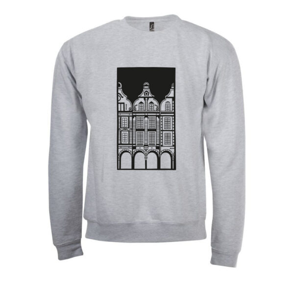 Sweat sérigraphié "Façades d'Arras" - Gris