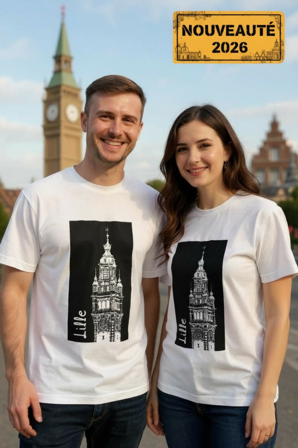 T-shirt "L’héritage de Lille" – Béffroi de Lille – Nouveauté 2026